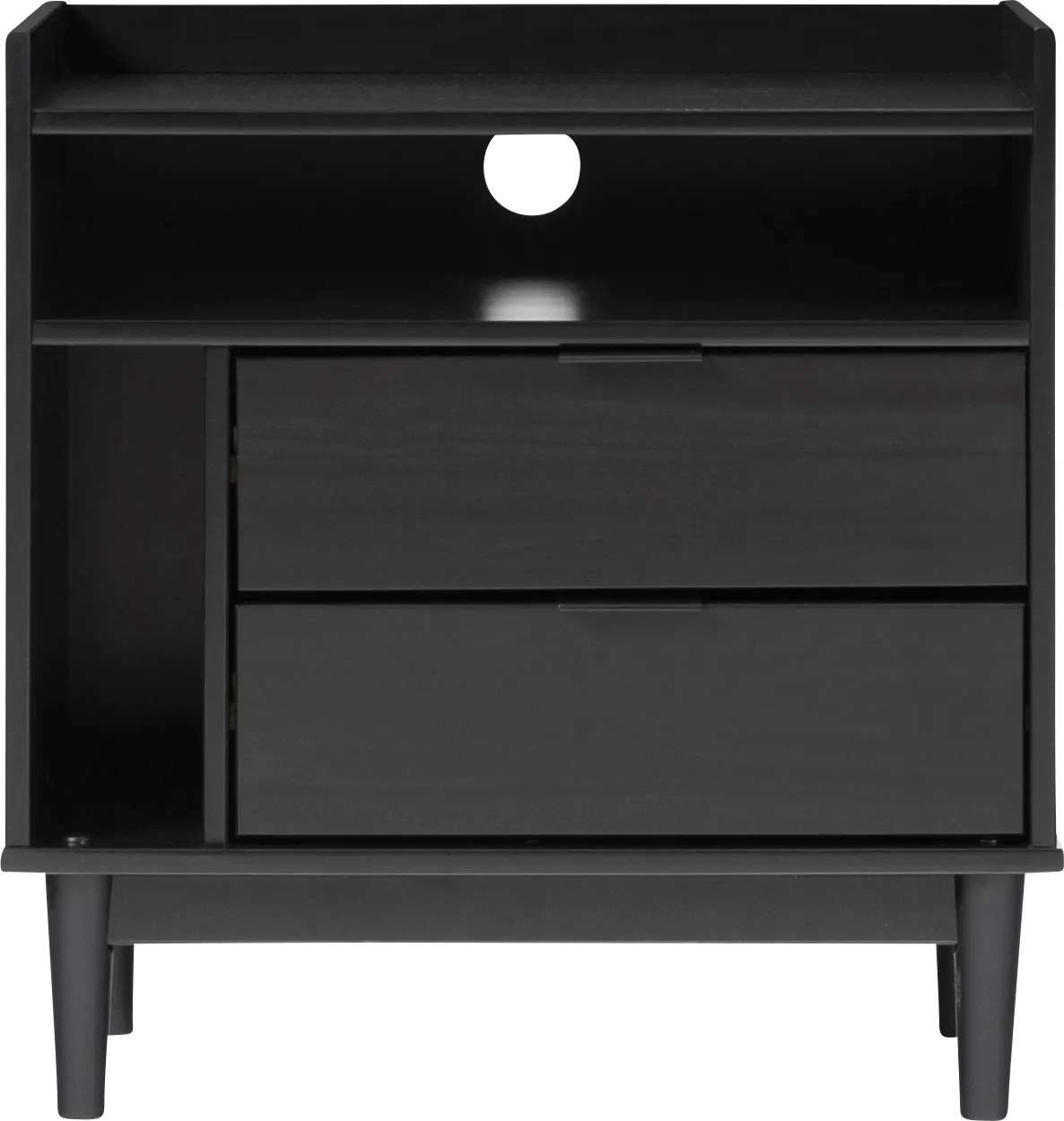 Symelo 2 Drawer Black Nightstand - Image 1