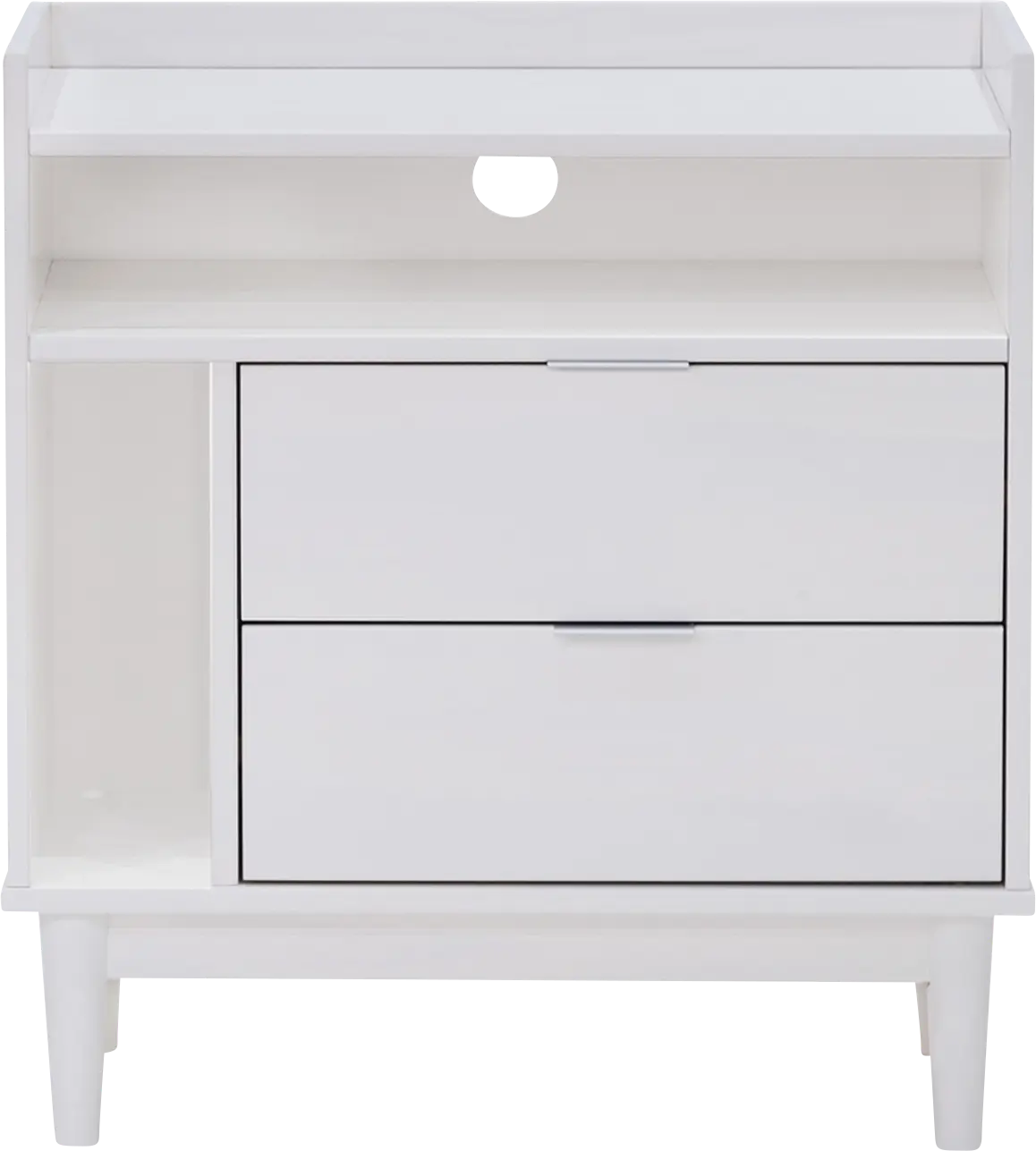 Symelo 2 Drawer White Nightstand