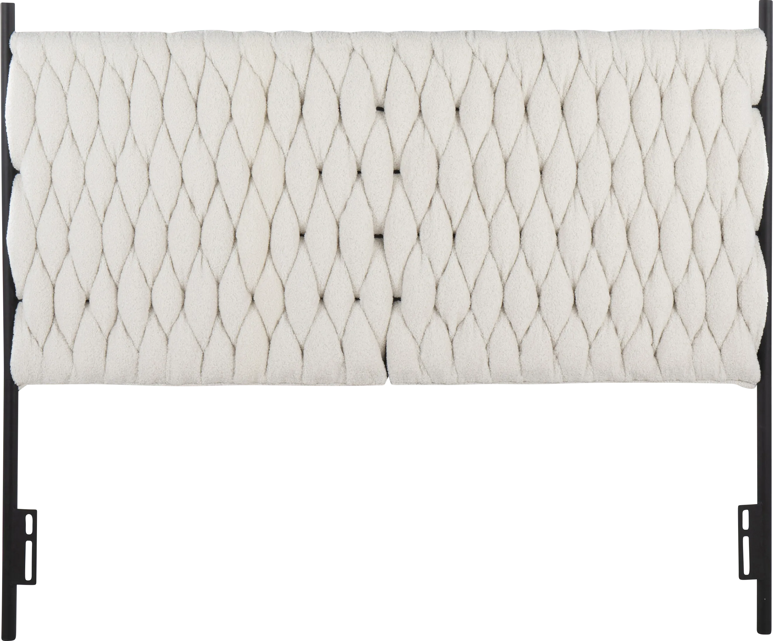 Tockington Cream Sherpa Queen Headboard - Thumbnail - Image 1