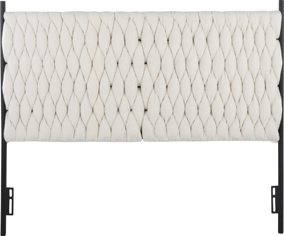 Tockington Cream Sherpa Queen Headboard