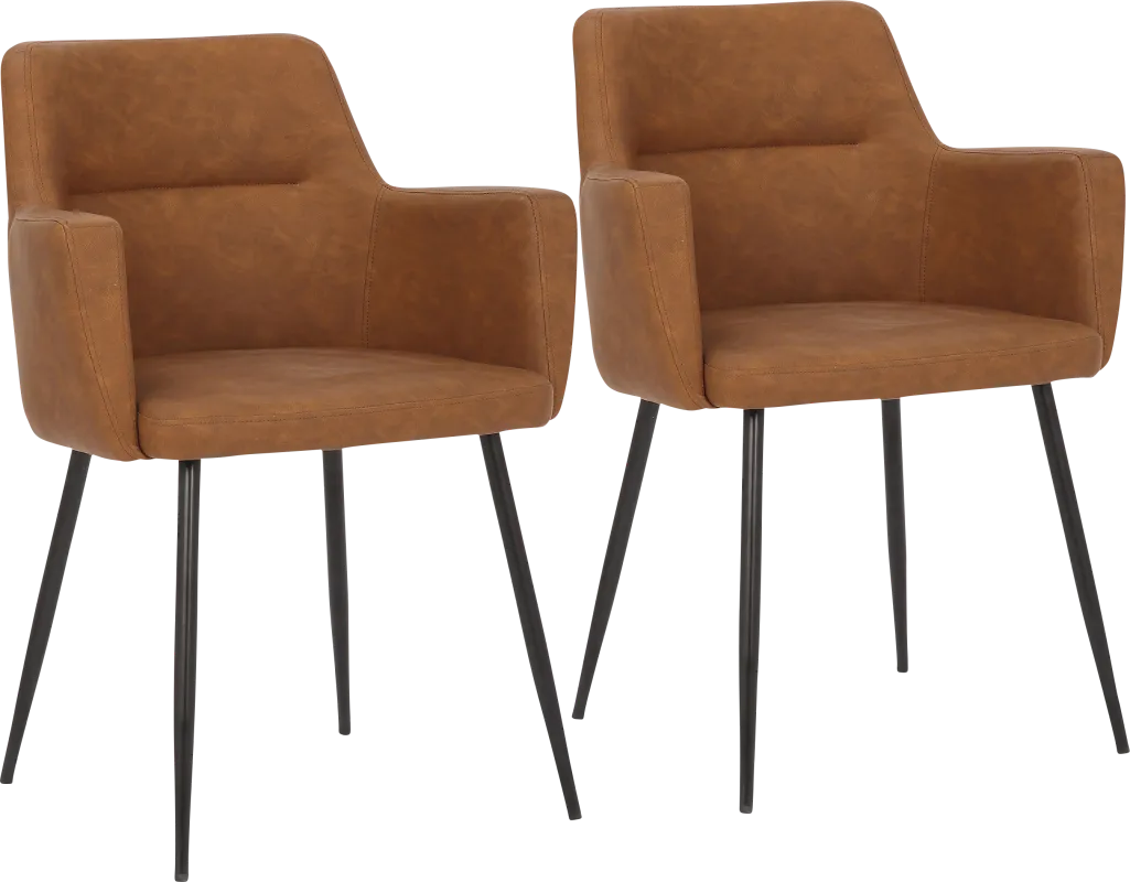 Waldman Camel Arm Chair, Set of 2