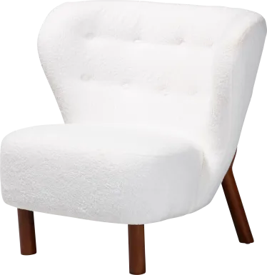 Aylera White Accent Chair