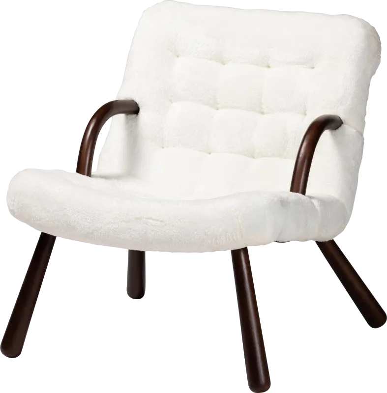 Alyso White Accent Chair