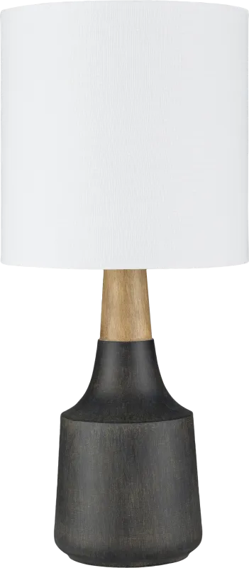 Calcite Circle Black Lamp