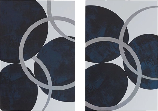 Piercing Thoughts Navy Artwork, Set of 2