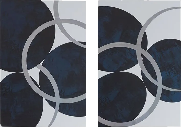 Piercing Thoughts Navy Artwork, Set of 2 - Image 1