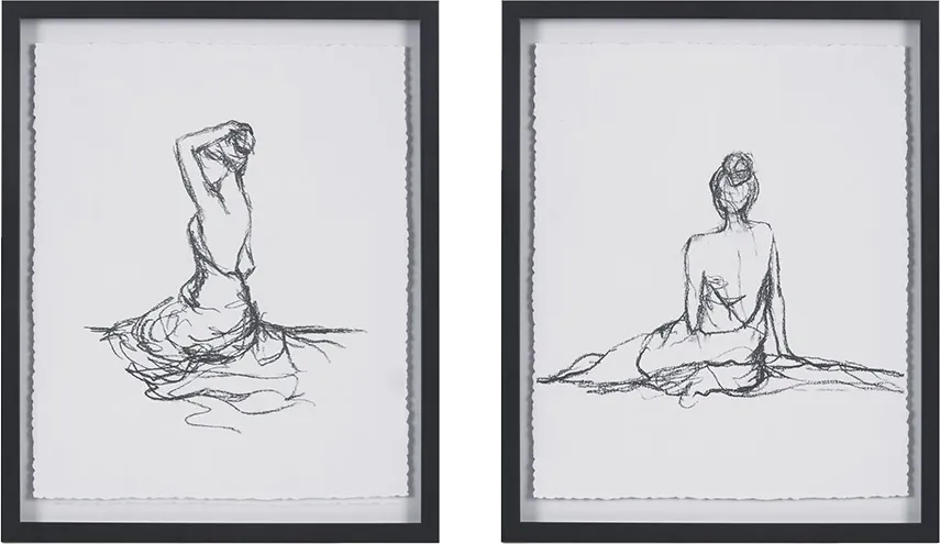 Loreli Black Artwork, Set of 2