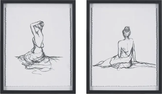 Loreli Black Artwork, Set of 2