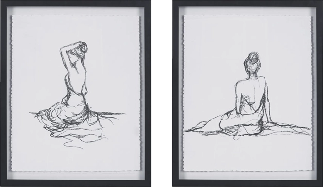 Loreli Black Artwork, Set of 2