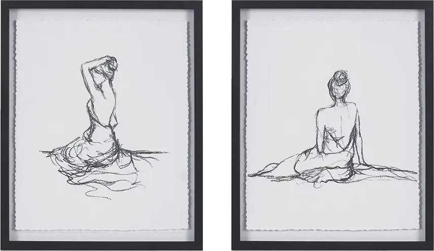 Loreli Black Artwork, Set of 2
