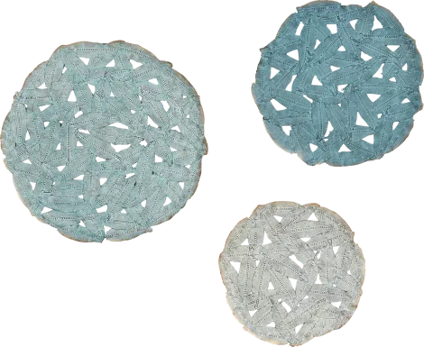 Wiskon Blue Iron Painted Wall Decor Set of 3