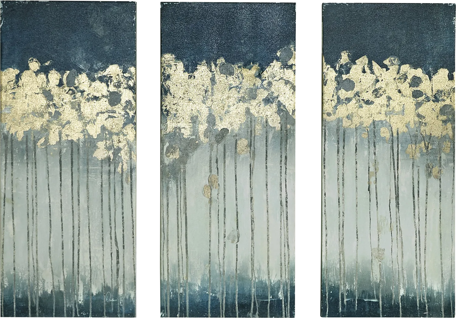 Ohlone Teal Artwork, Set of 3 - Image 1