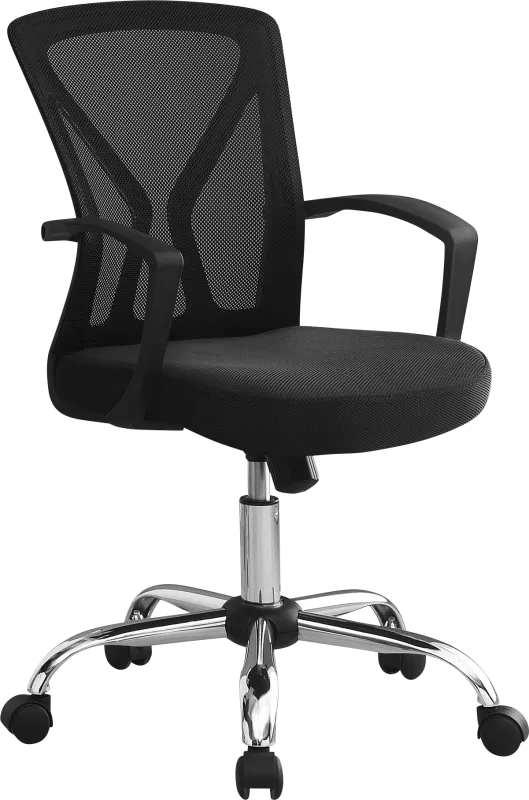 Woodwardia Black Chrome Office Chair