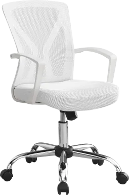 Woodwardia White Chrome Office Chair