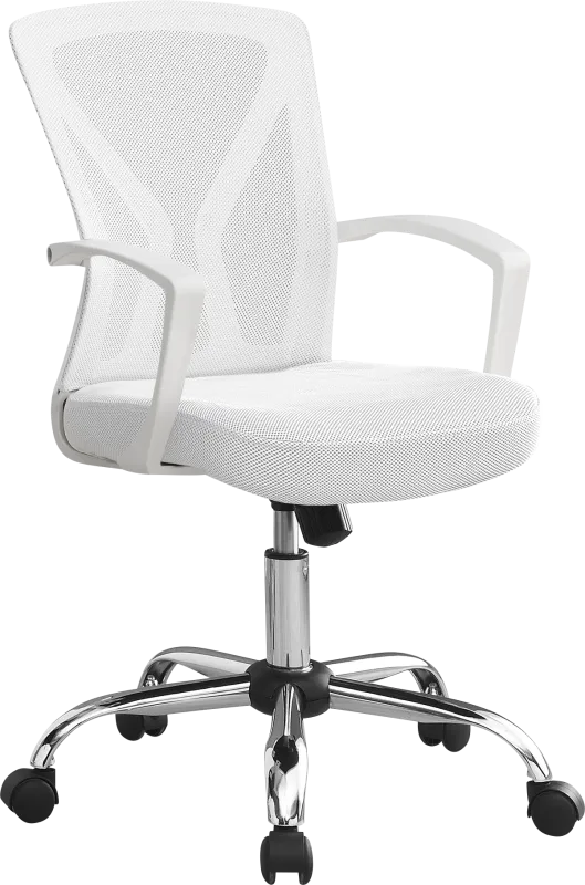 Woodwardia White Chrome Office Chair