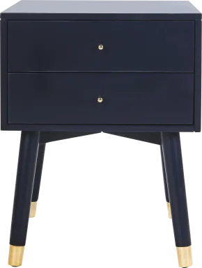 Idamor Navy Nightstand