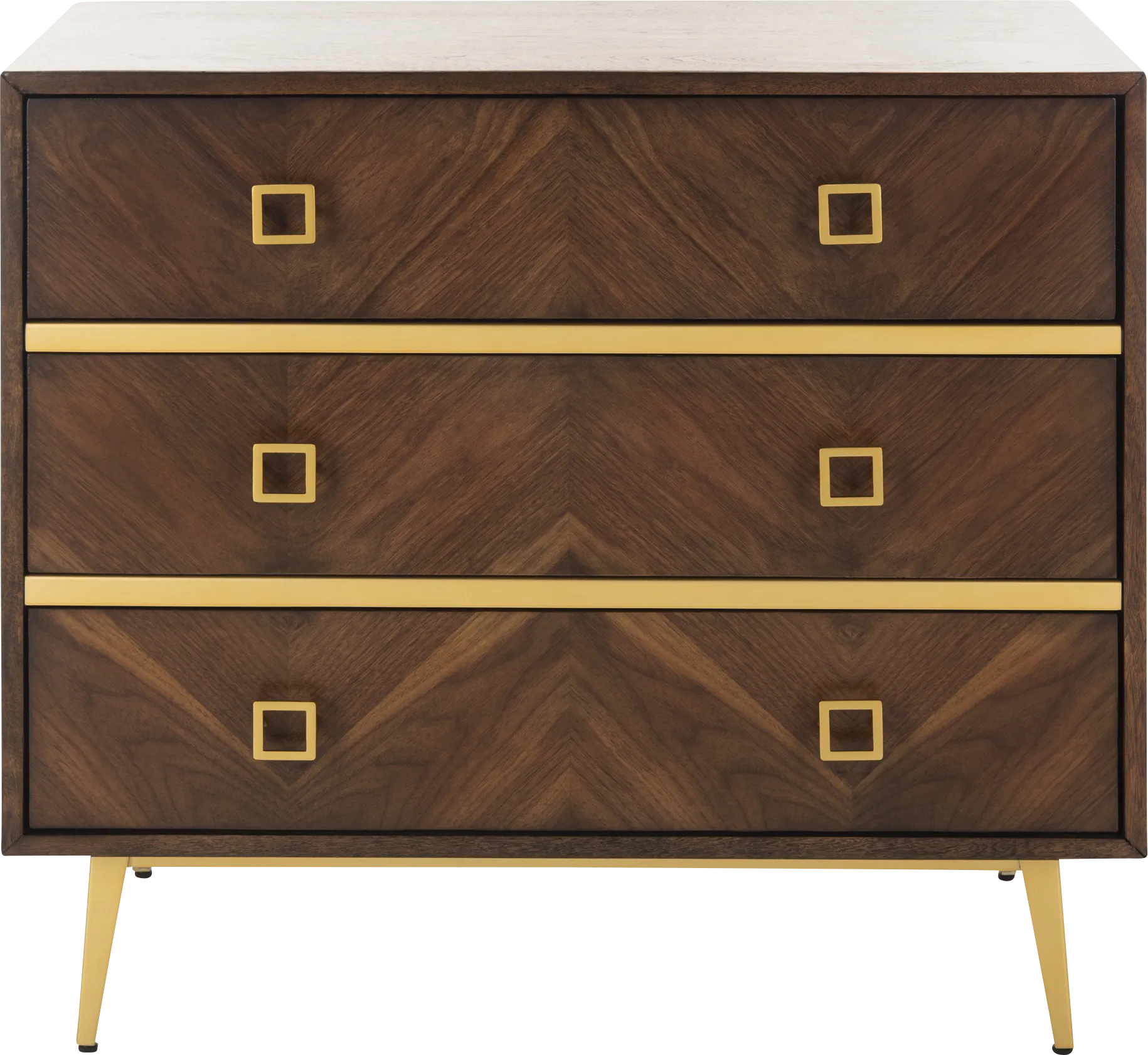 Mazyck Walnut Chevron Accent Cabinet - Image 1