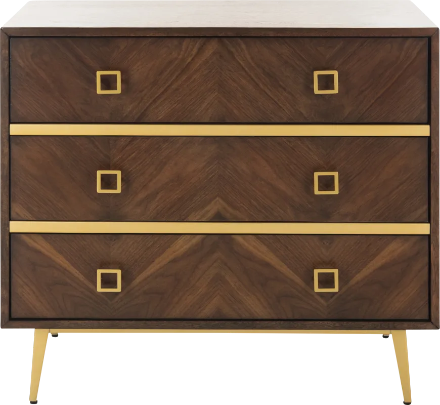 Mazyck Walnut Chevron Accent Cabinet