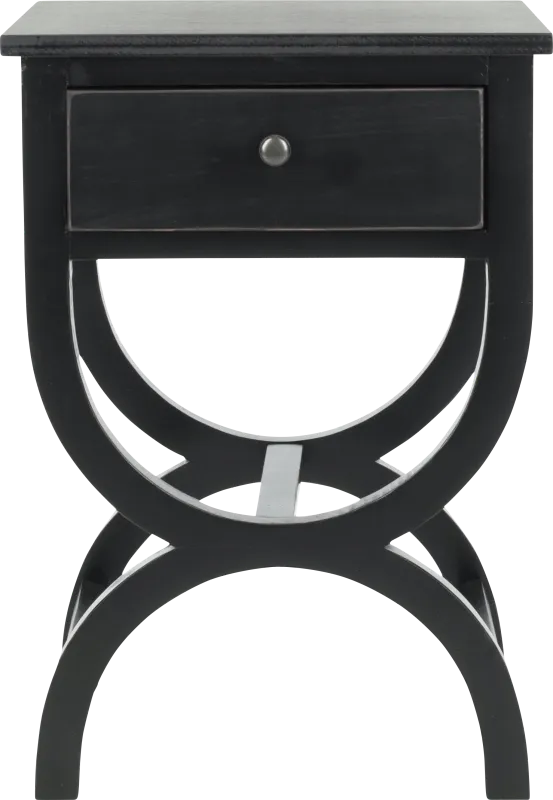Wespanee Black Nightstand