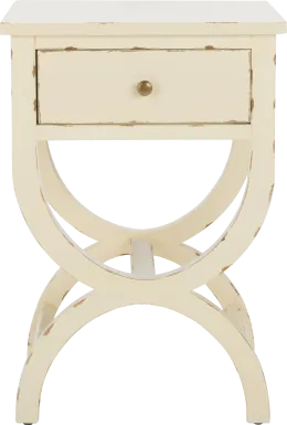 Wespanee Cream Nightstand