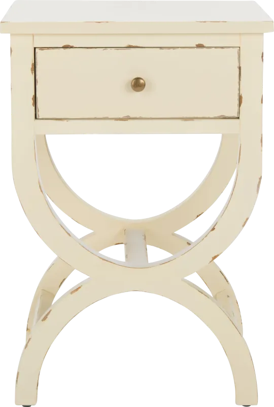 Wespanee Cream Nightstand