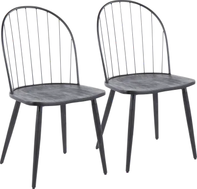 Hollyridge Black Side Chair, Set of 2
