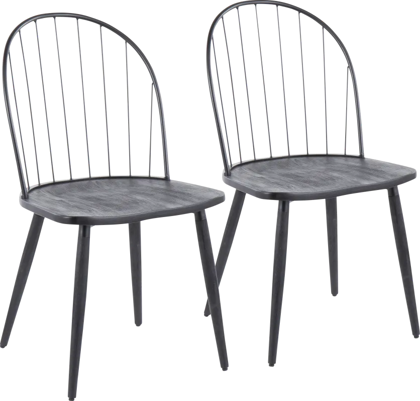 Hollyridge Black Side Chair, Set of 2