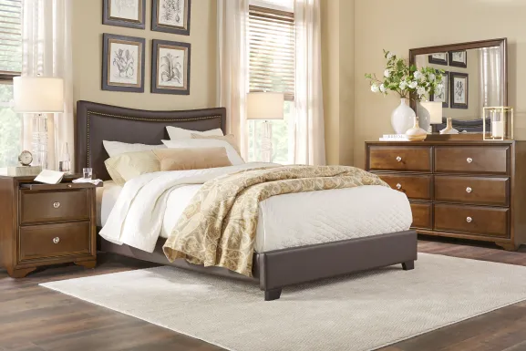 Genoa II Brown 3 Pc Queen Upholstered Bed