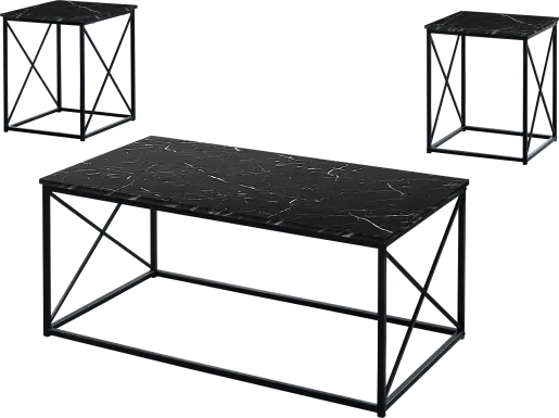 Screven I Black Cocktail Table Set, Set of 3