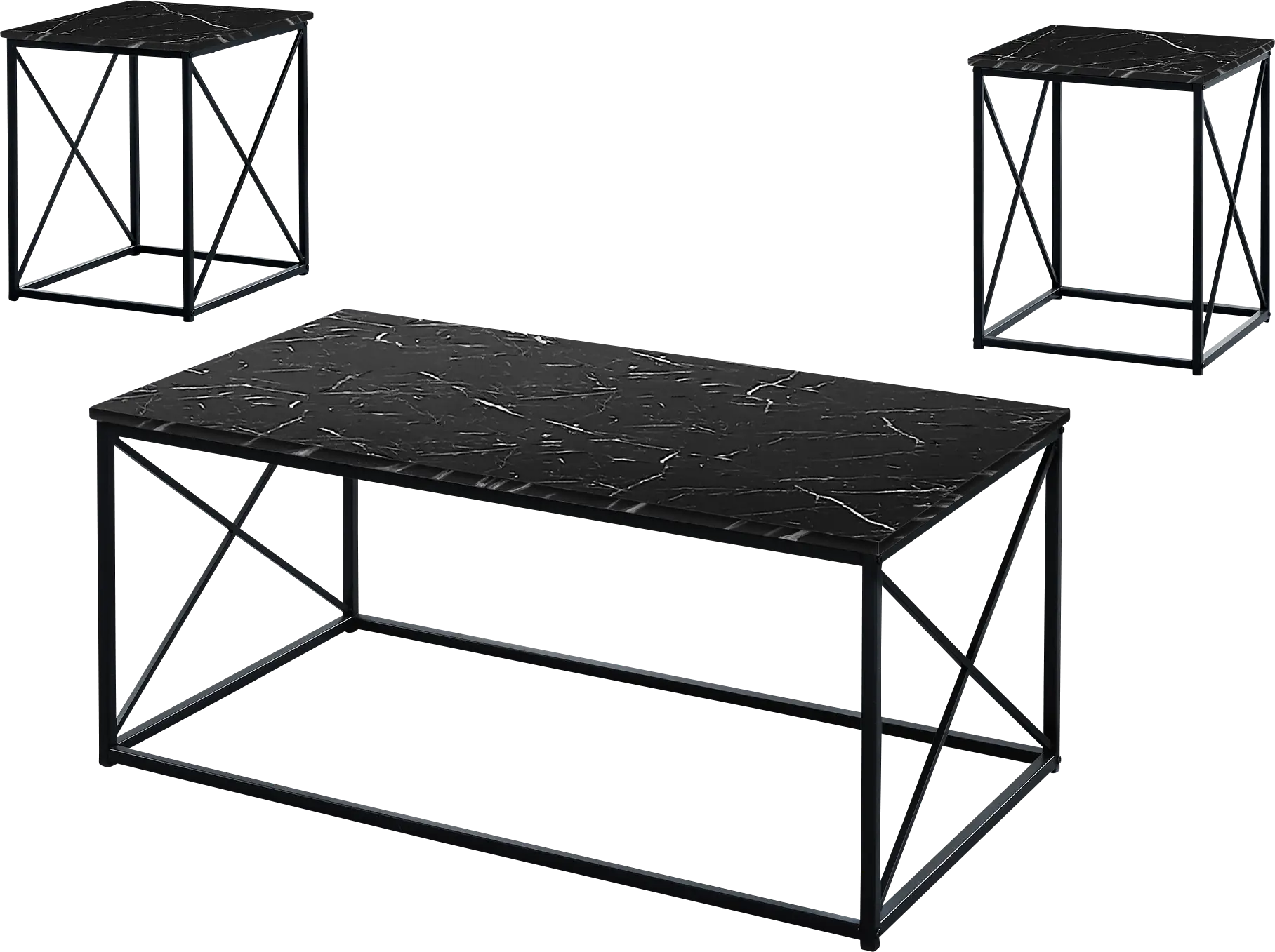 Screven I Black Cocktail Table Set, Set of 3