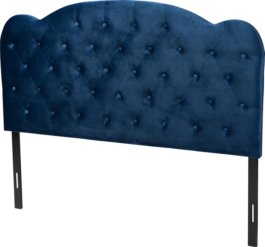 Aristocrate Navy Blue Queen Upholstered Headboard