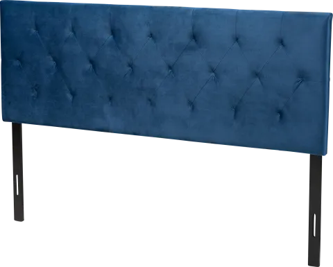 Arpino Navy Blue King Upholstered Headboard