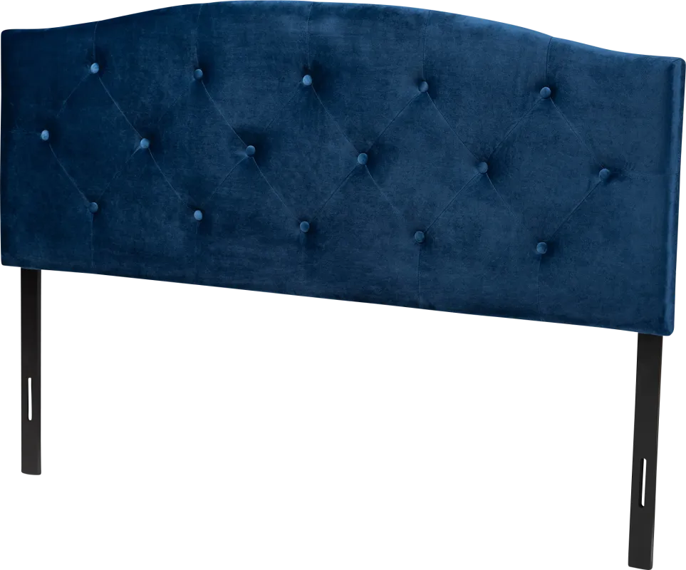 Broxbourne Navy Blue King Upholstered Headboard