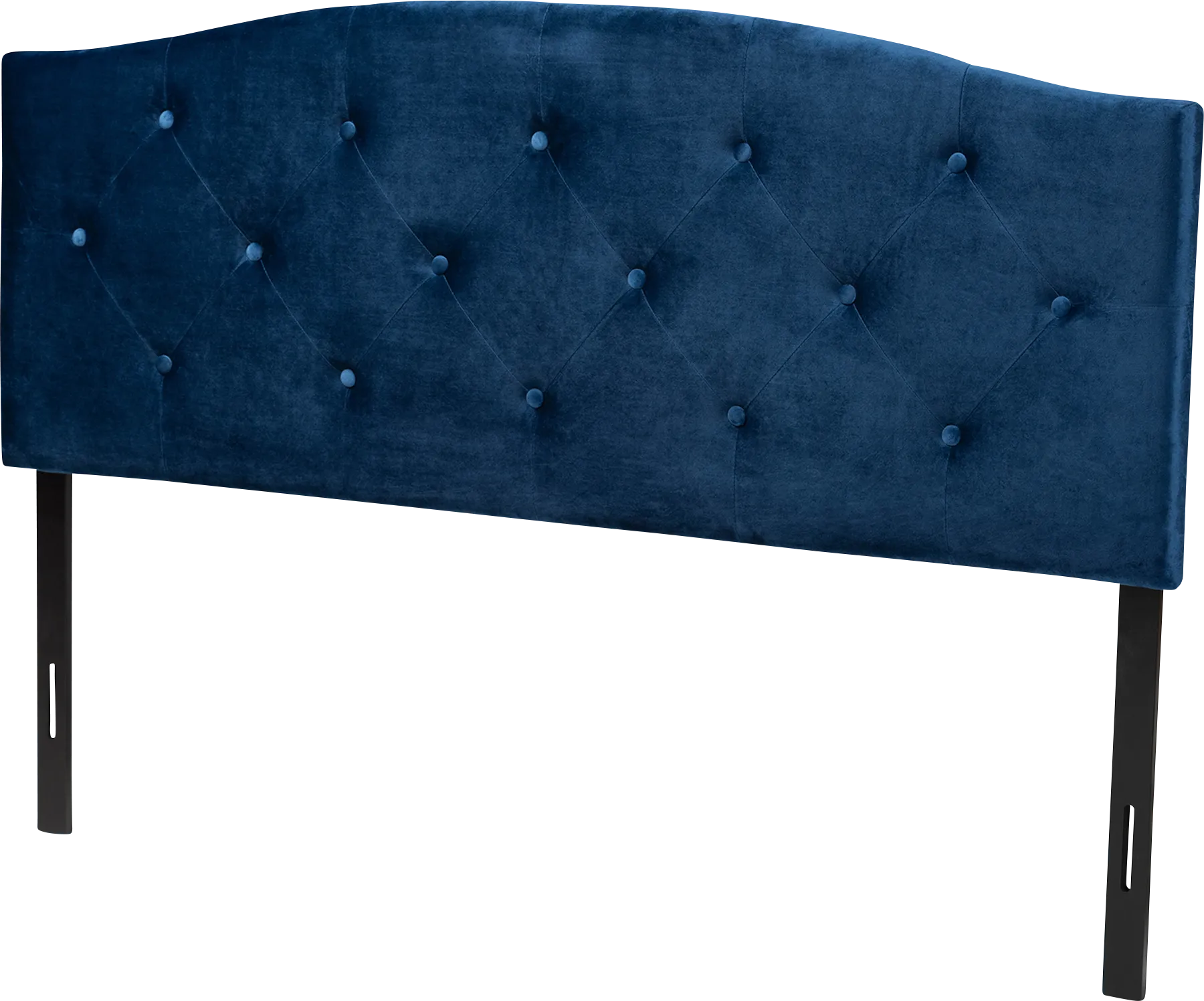 Broxbourne Navy Blue Queen Upholstered Headboard - Image 1