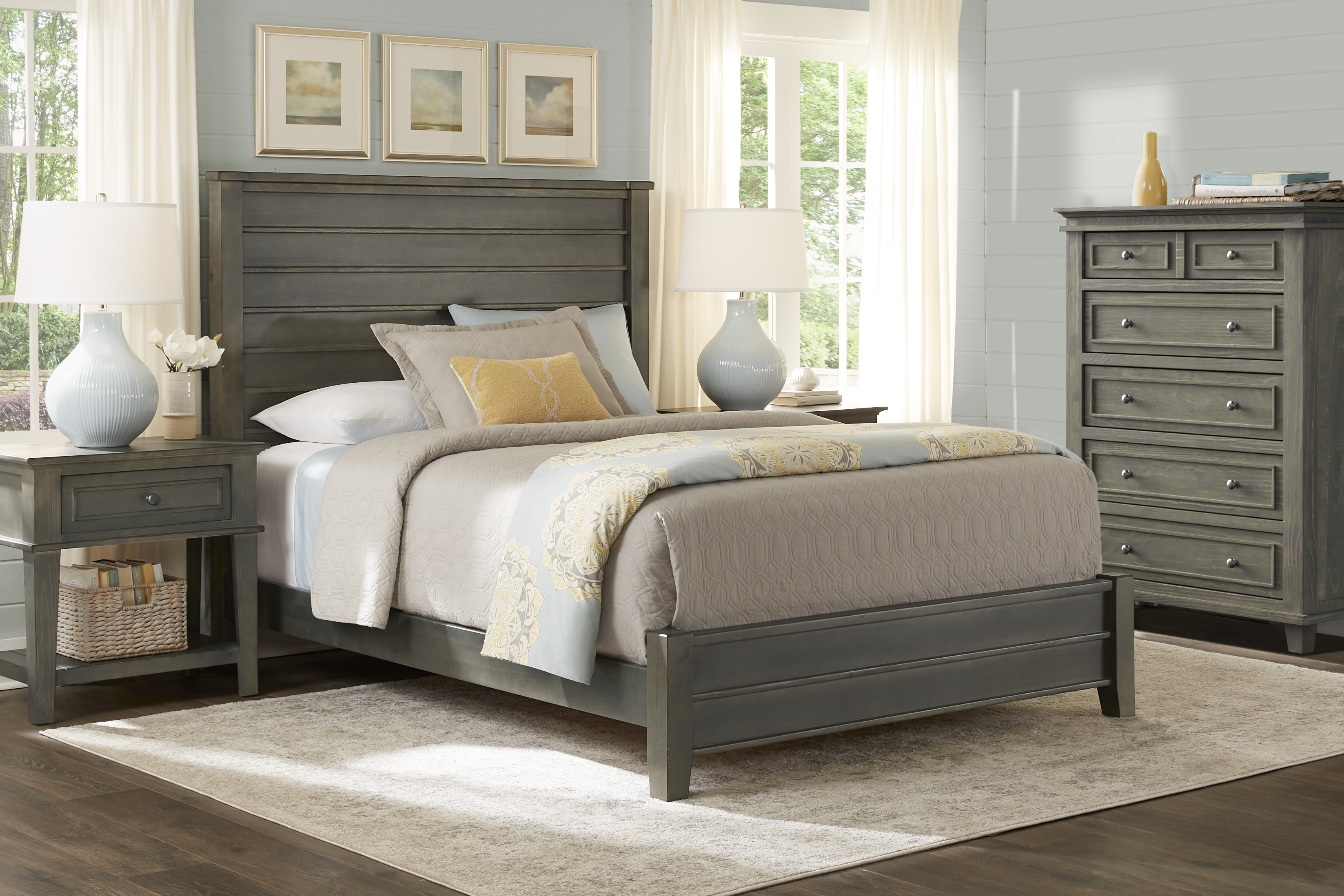 Darby Brook Dark Gray 3 Pc Queen Bed - Thumbnail - Image 2