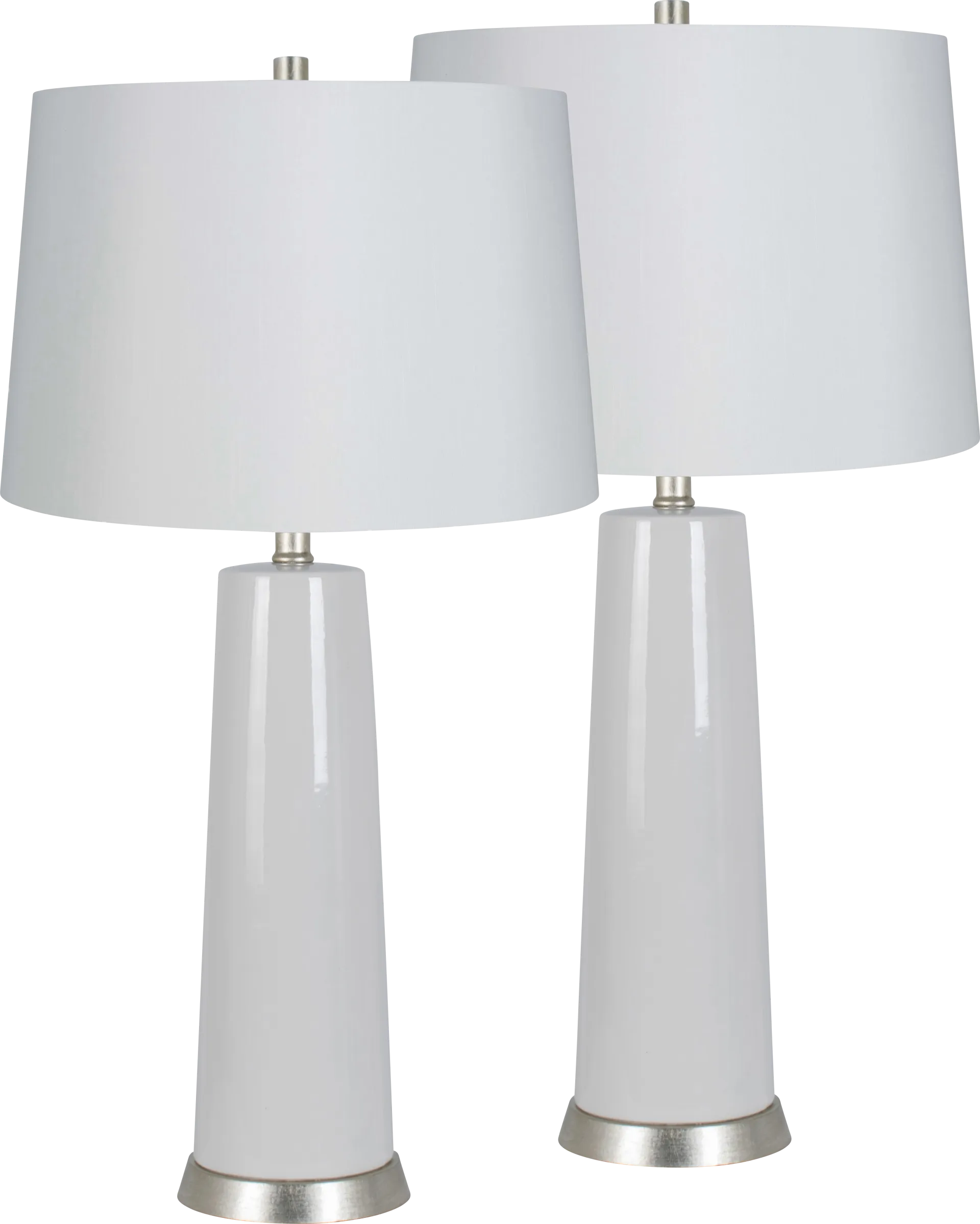 Zenna Road White Table Lamps, Set of 2 - Image 1