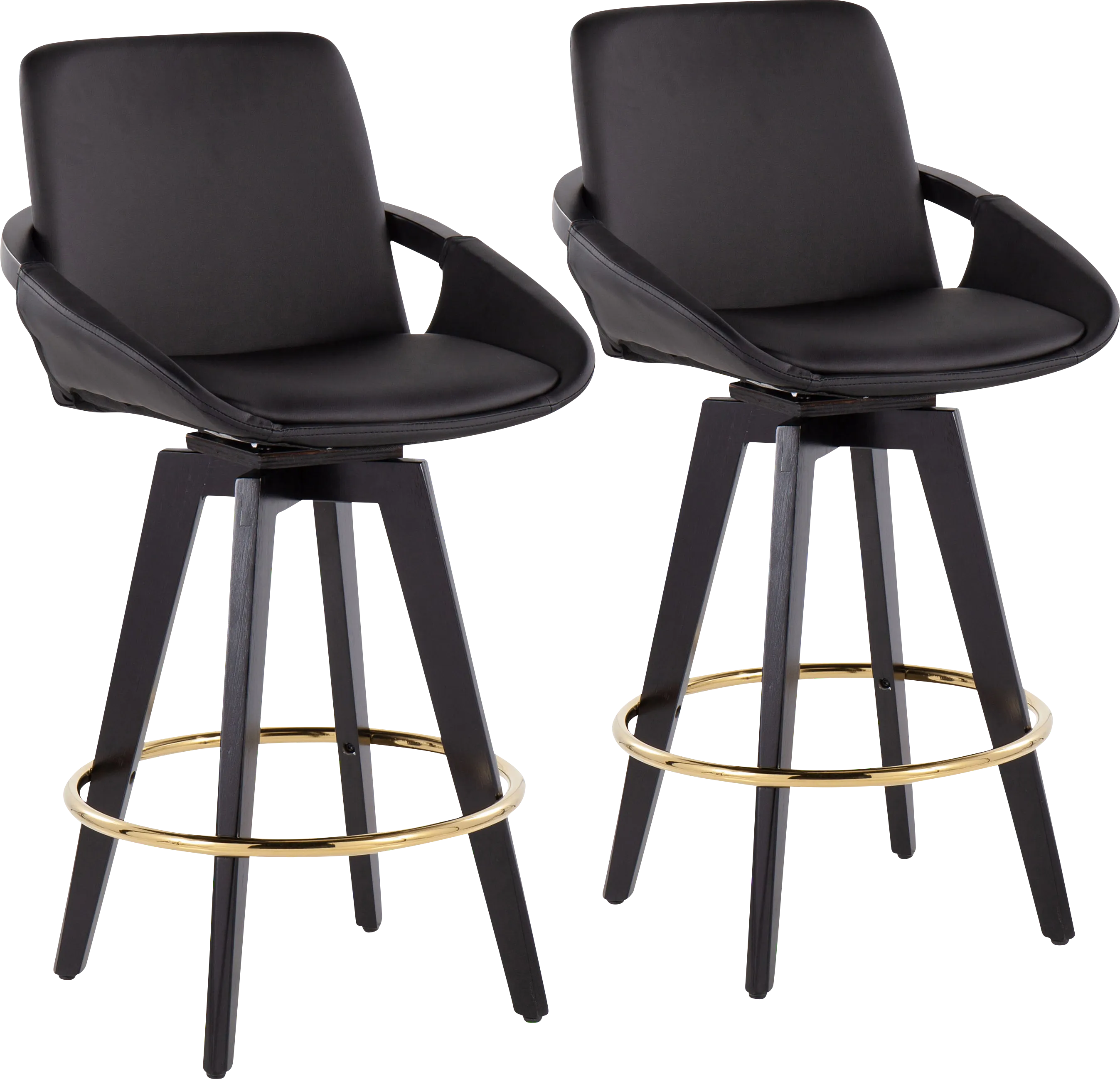 Everan I Black Counter Height Stool, Set of 2 - Thumbnail - Image 1