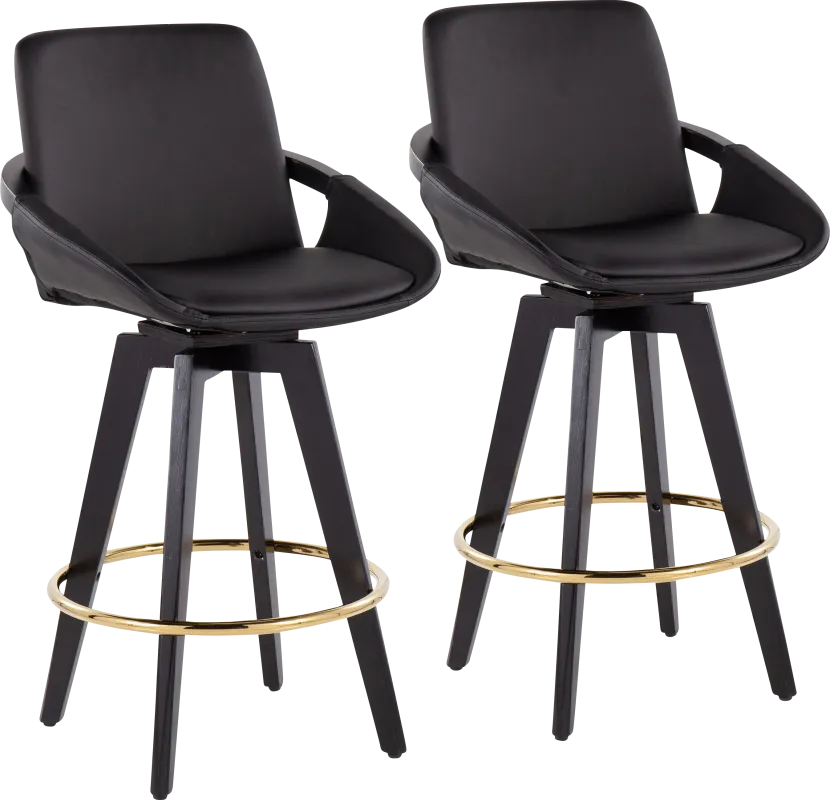 Everan I Black Counter Height Stool, Set of 2