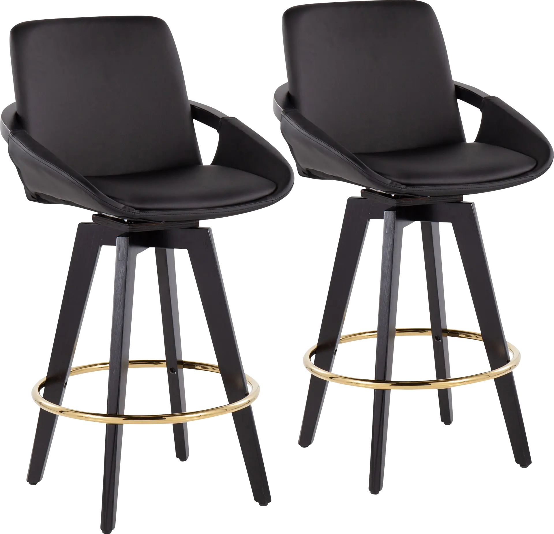 Everan I Black Counter Height Stool, Set of 2
