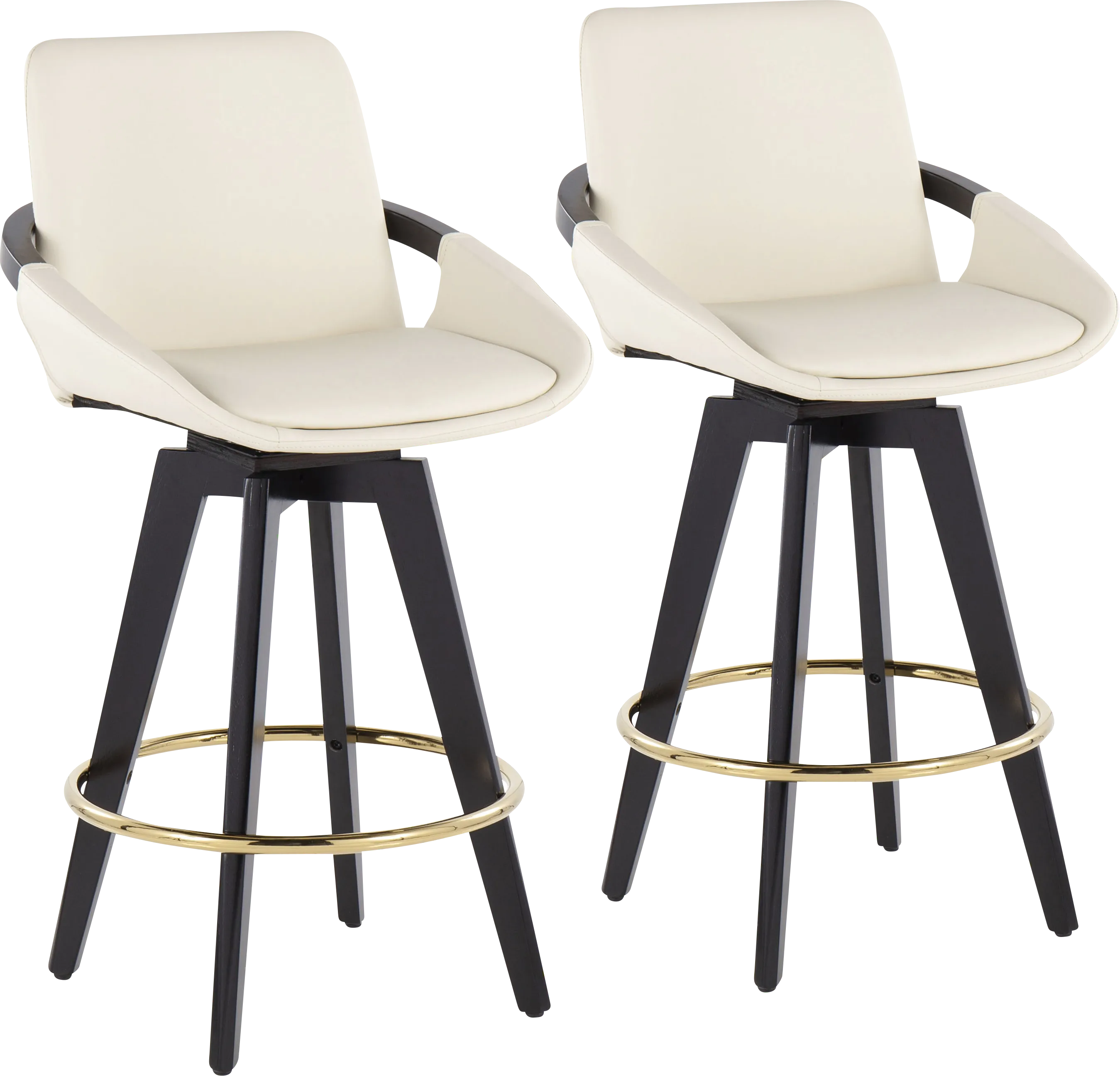 Everan I Cream Counter Height Stool, Set of 2 - Thumbnail - Image 1