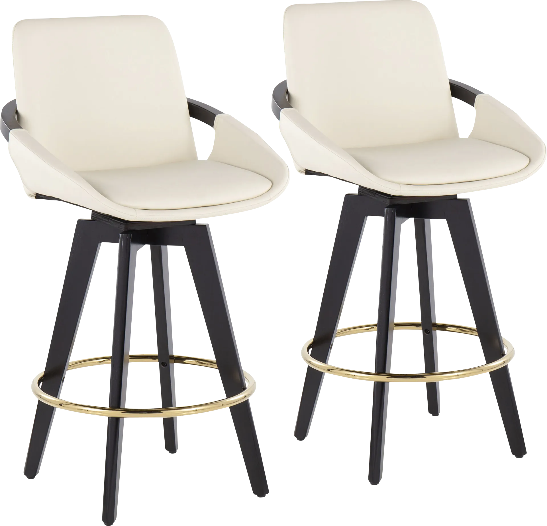 Everan I Cream Counter Height Stool, Set of 2 - Image 1
