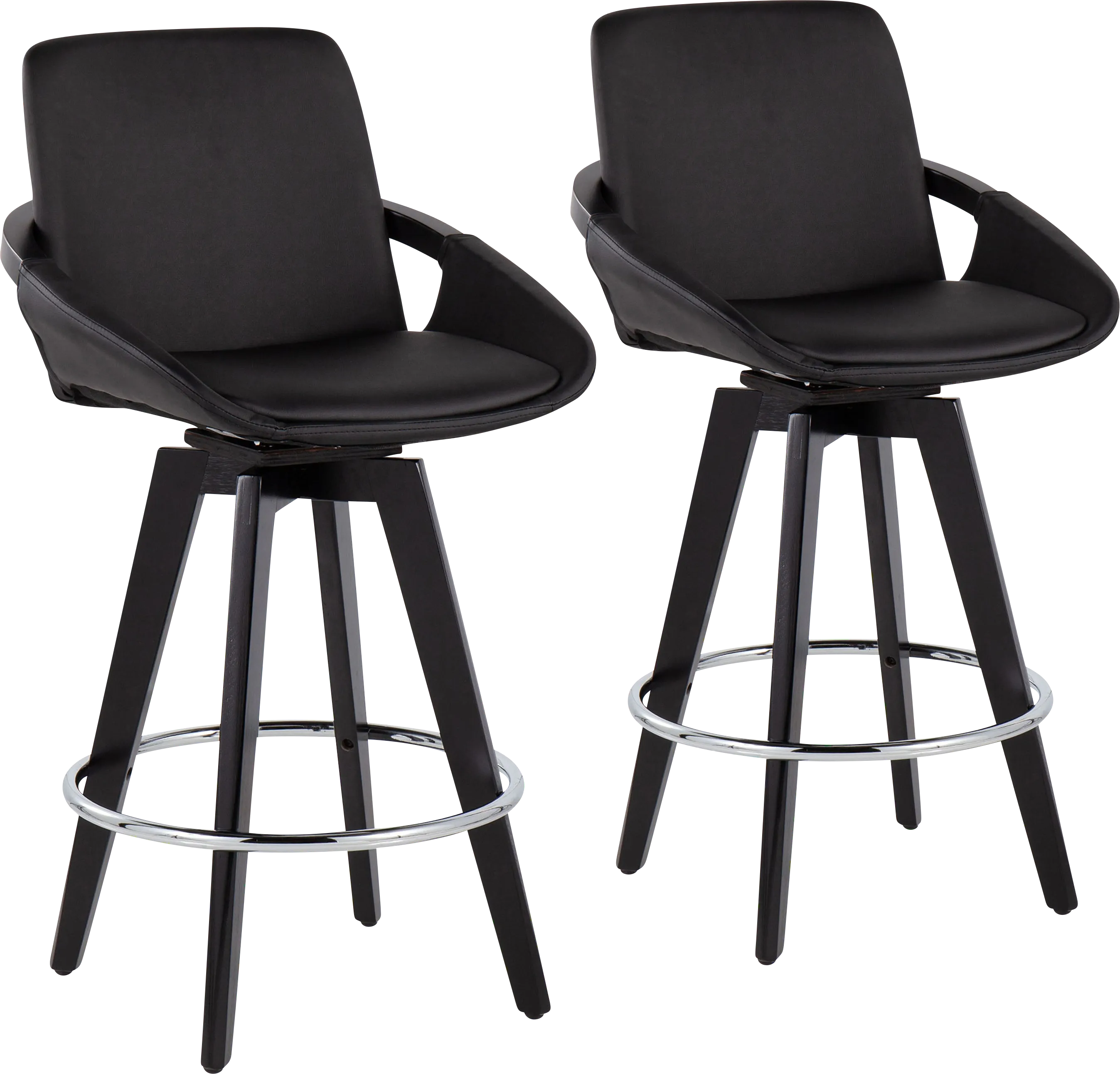 Everan II Black Counter Height Stool, Set of 2 - Thumbnail - Image 1