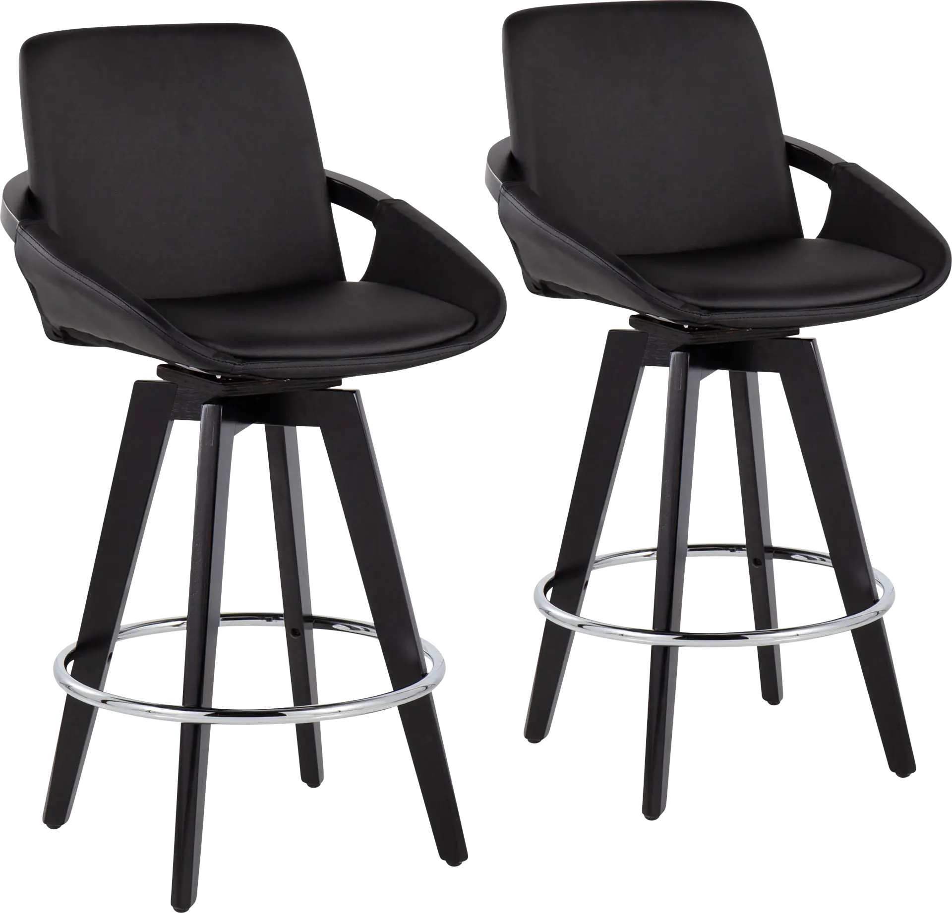 Everan II Black Counter Height Stool, Set of 2