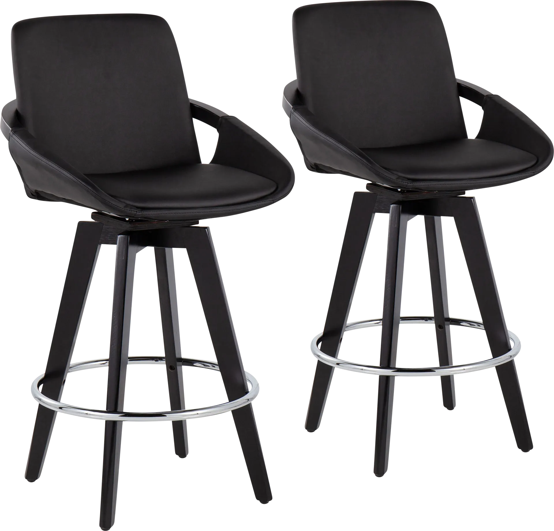 Everan II Black Counter Height Stool, Set of 2 - Image 1