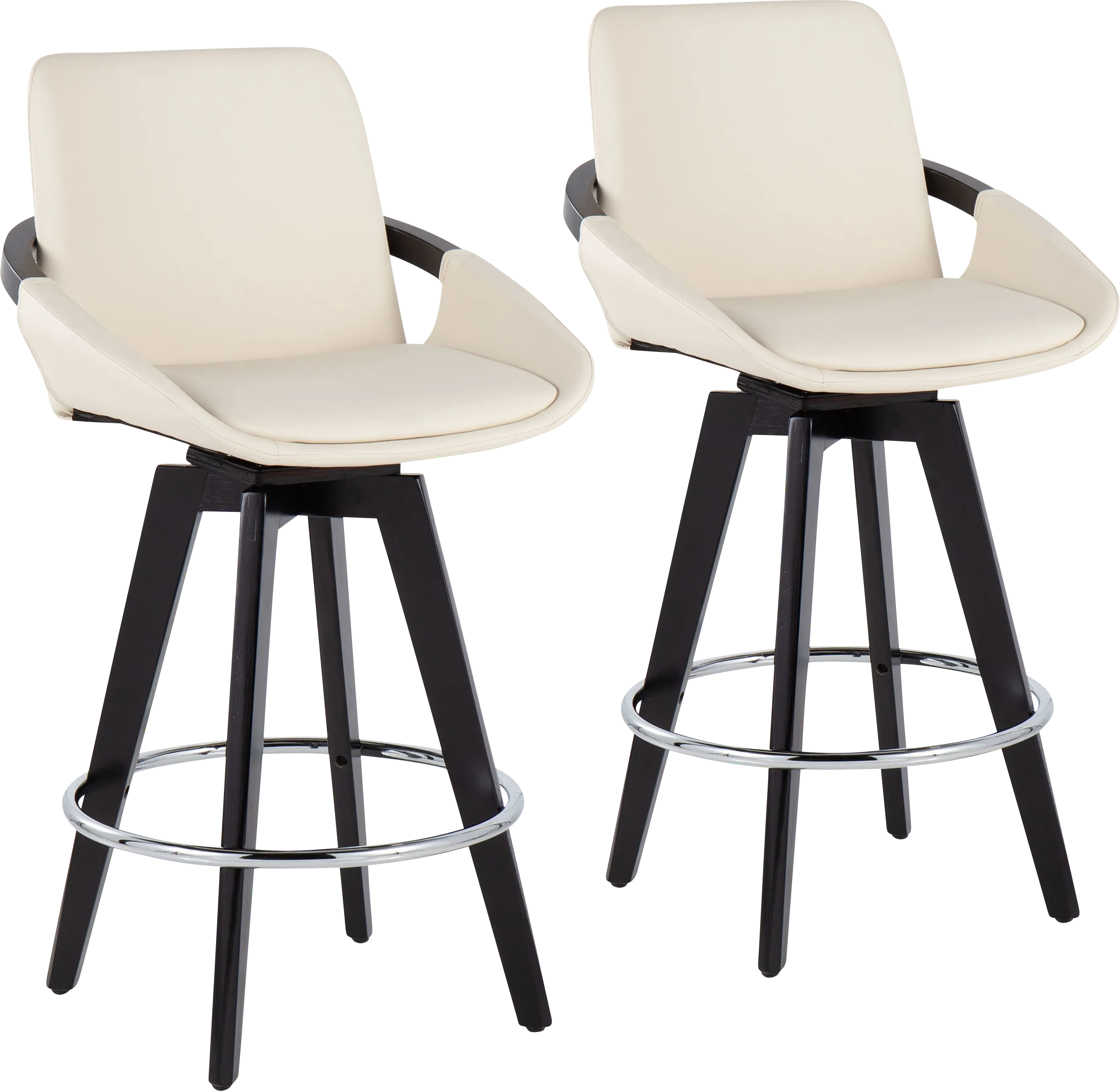Everan II Cream Counter Height Stool, Set of 2 - Thumbnail - Image 1