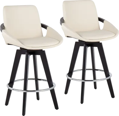 Everan II Cream Counter Height Stool, Set of 2