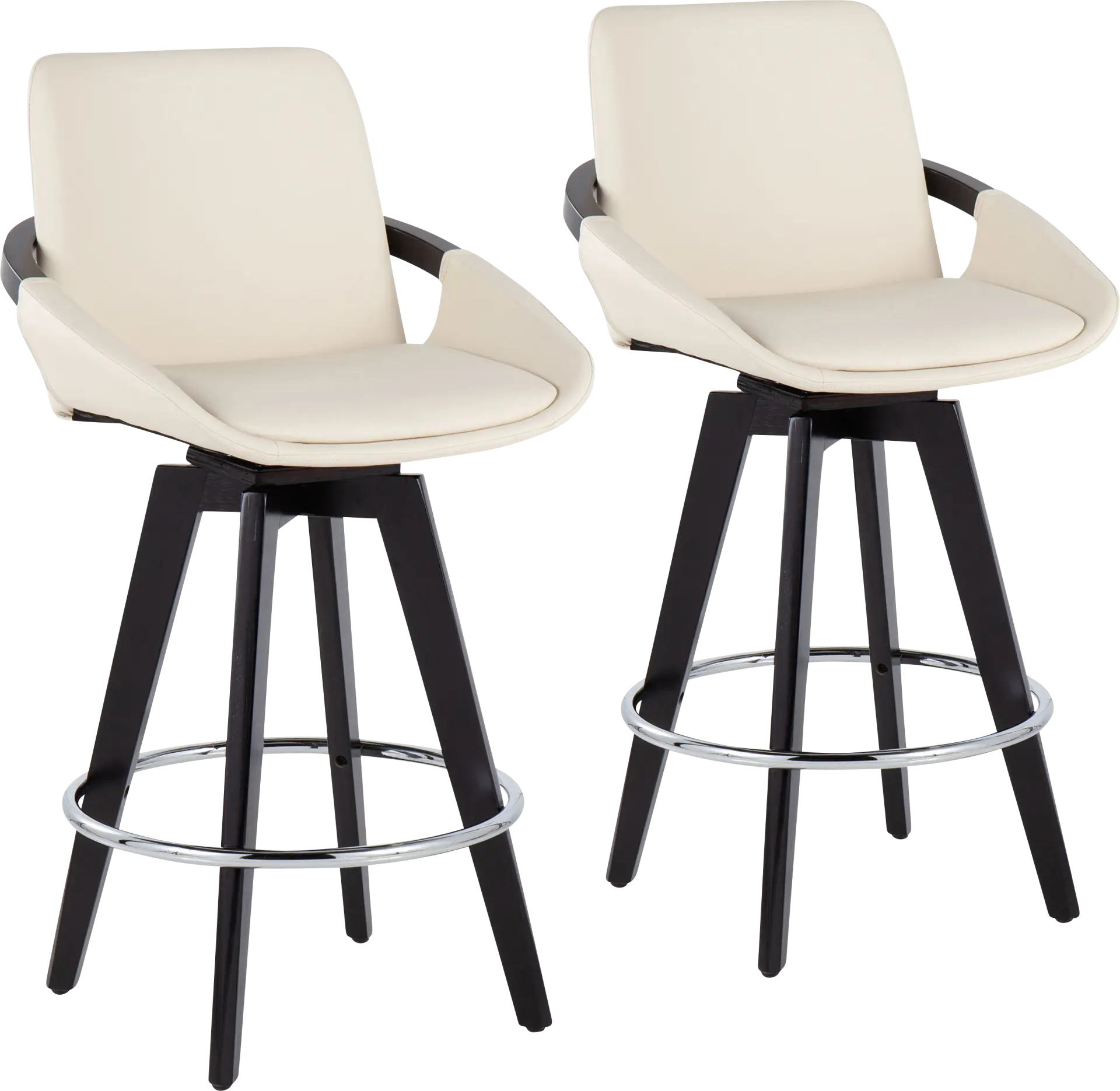 Everan II Cream Counter Height Stool, Set of 2
