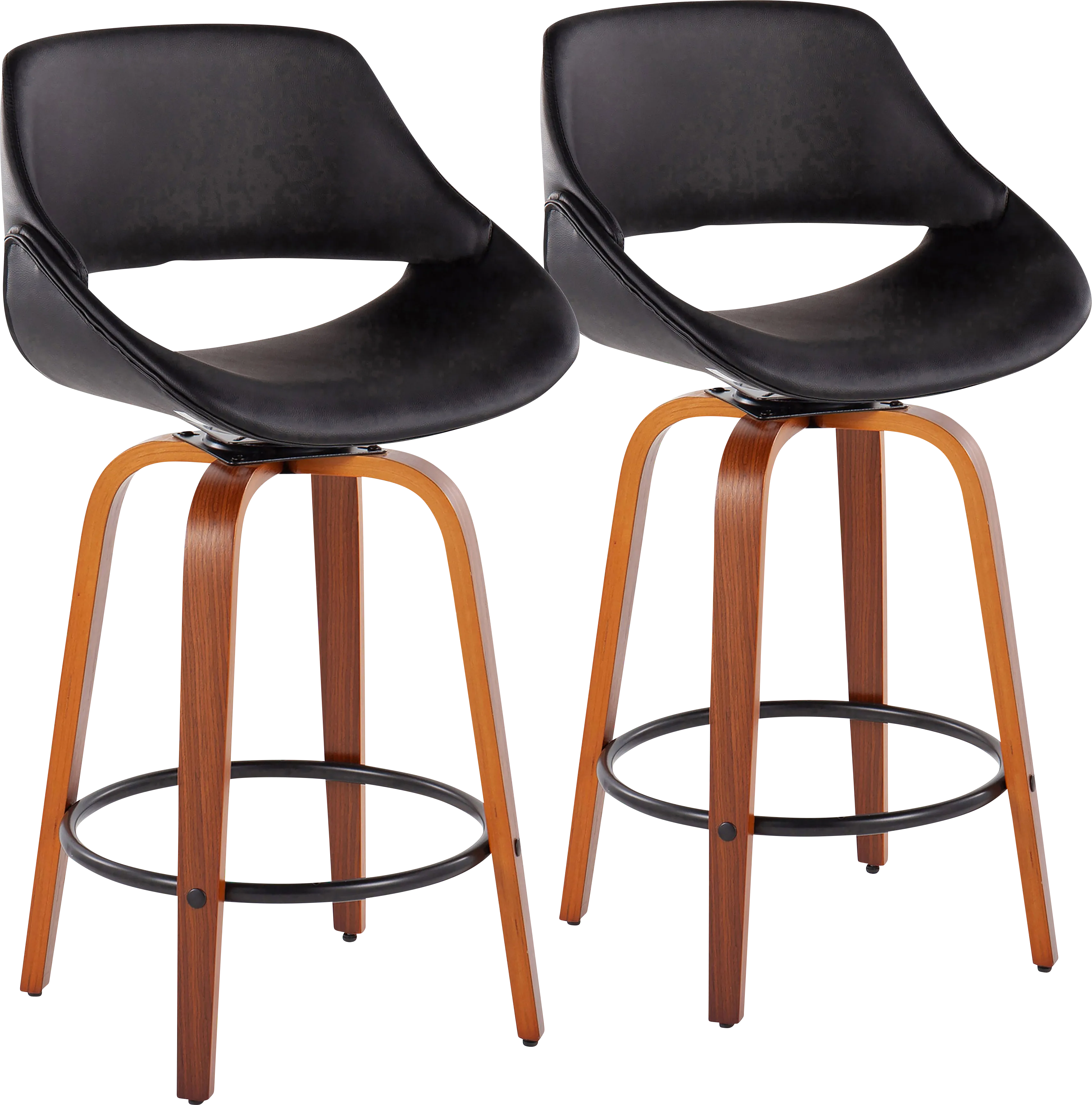 Inaran I Black Counter Height Stool, Set of 2 - Thumbnail - Image 1