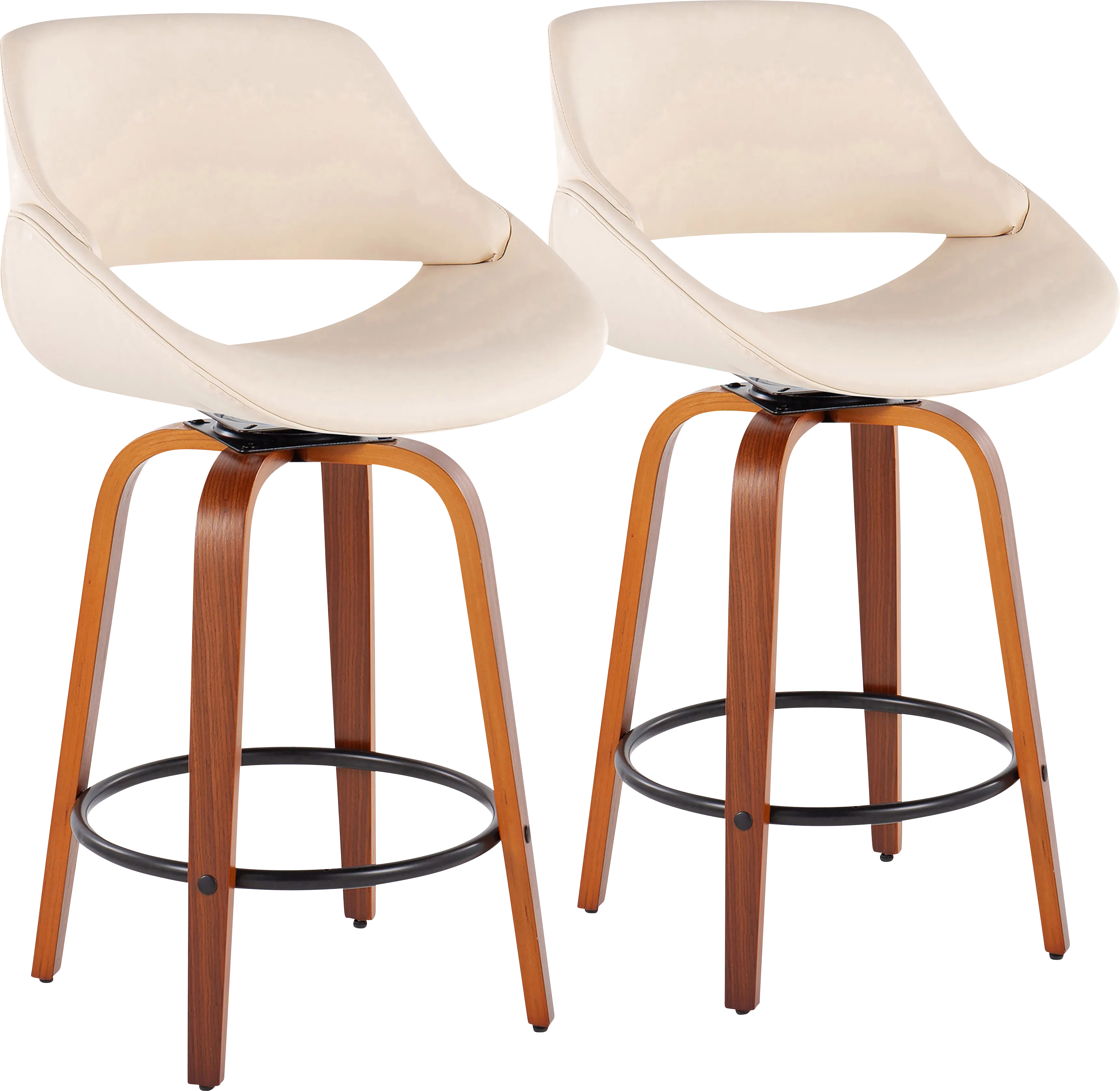 Inaran I Cream Counter Height Stool, Set of 2 - Thumbnail - Image 1