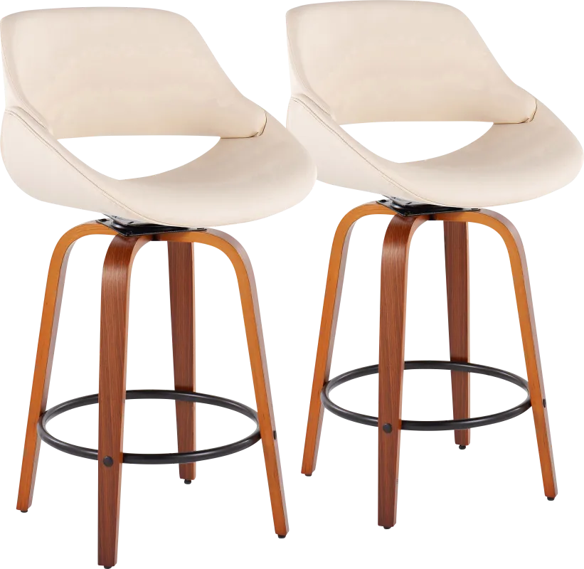 Inaran I Cream Counter Height Stool, Set of 2